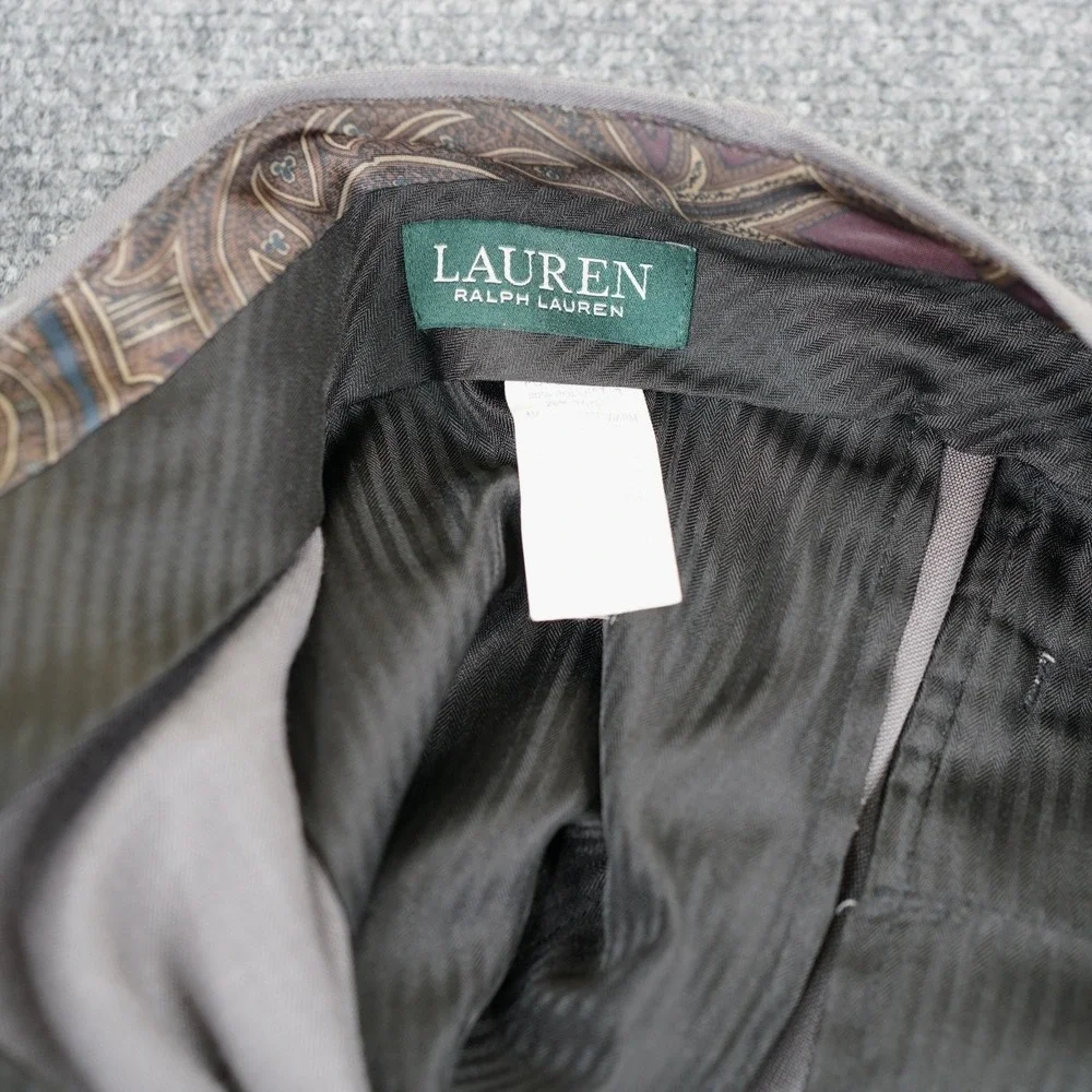 Lauren‎ Ralph Lauren Dress Pants Mens 44x31 Taupe Grey Double Pleated Wool Blend